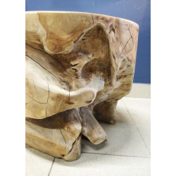 Stolik podręczny kawowy z kawałka korzenia drewno TEAK 40x40cm